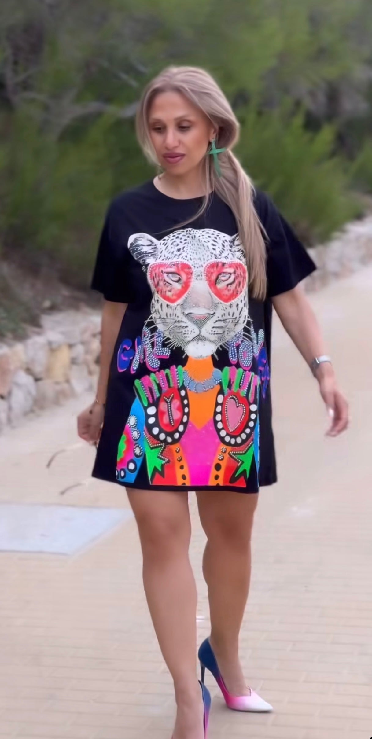 Camiseta colorida Oversize