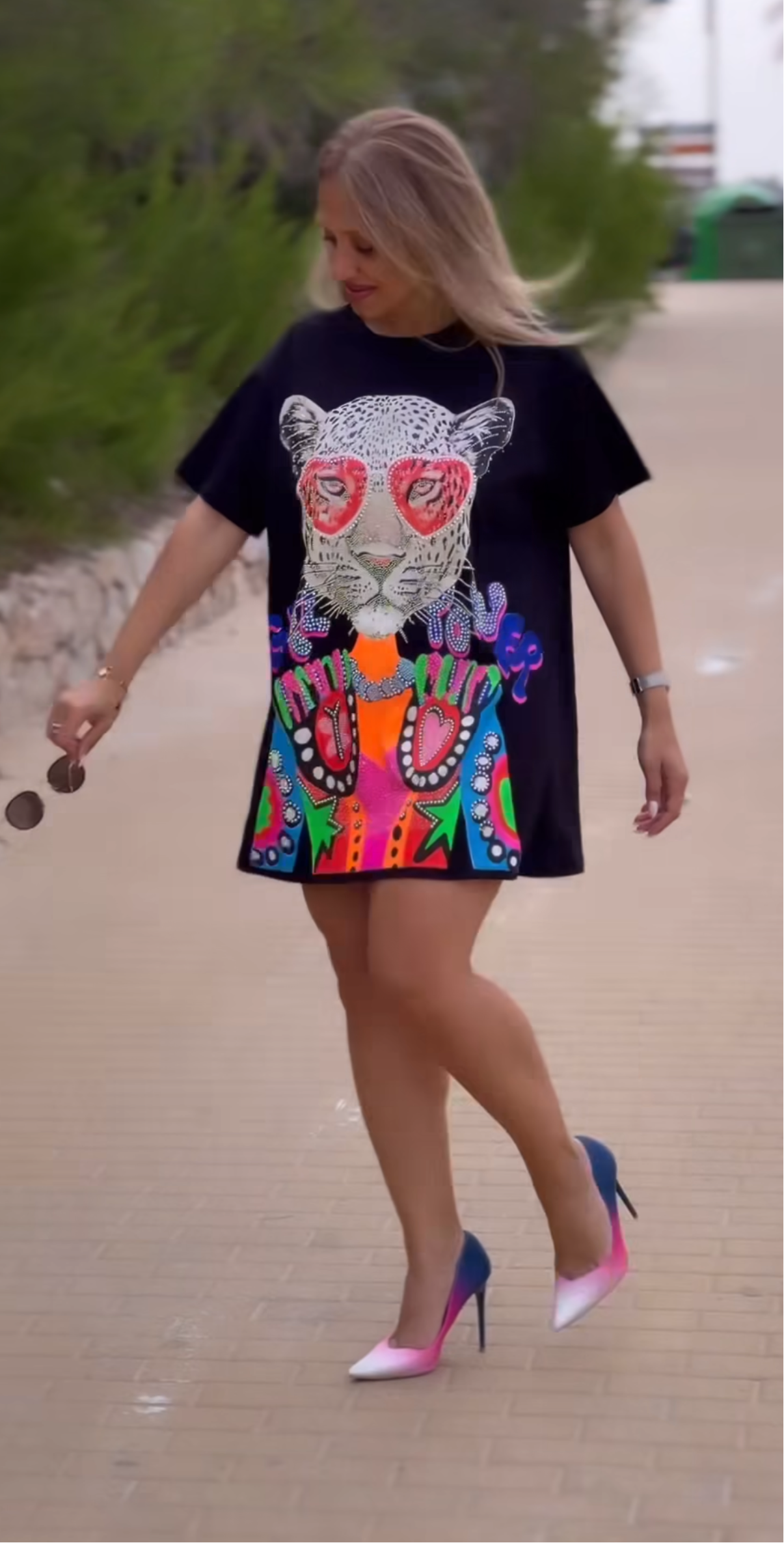 Camiseta colorida Oversize