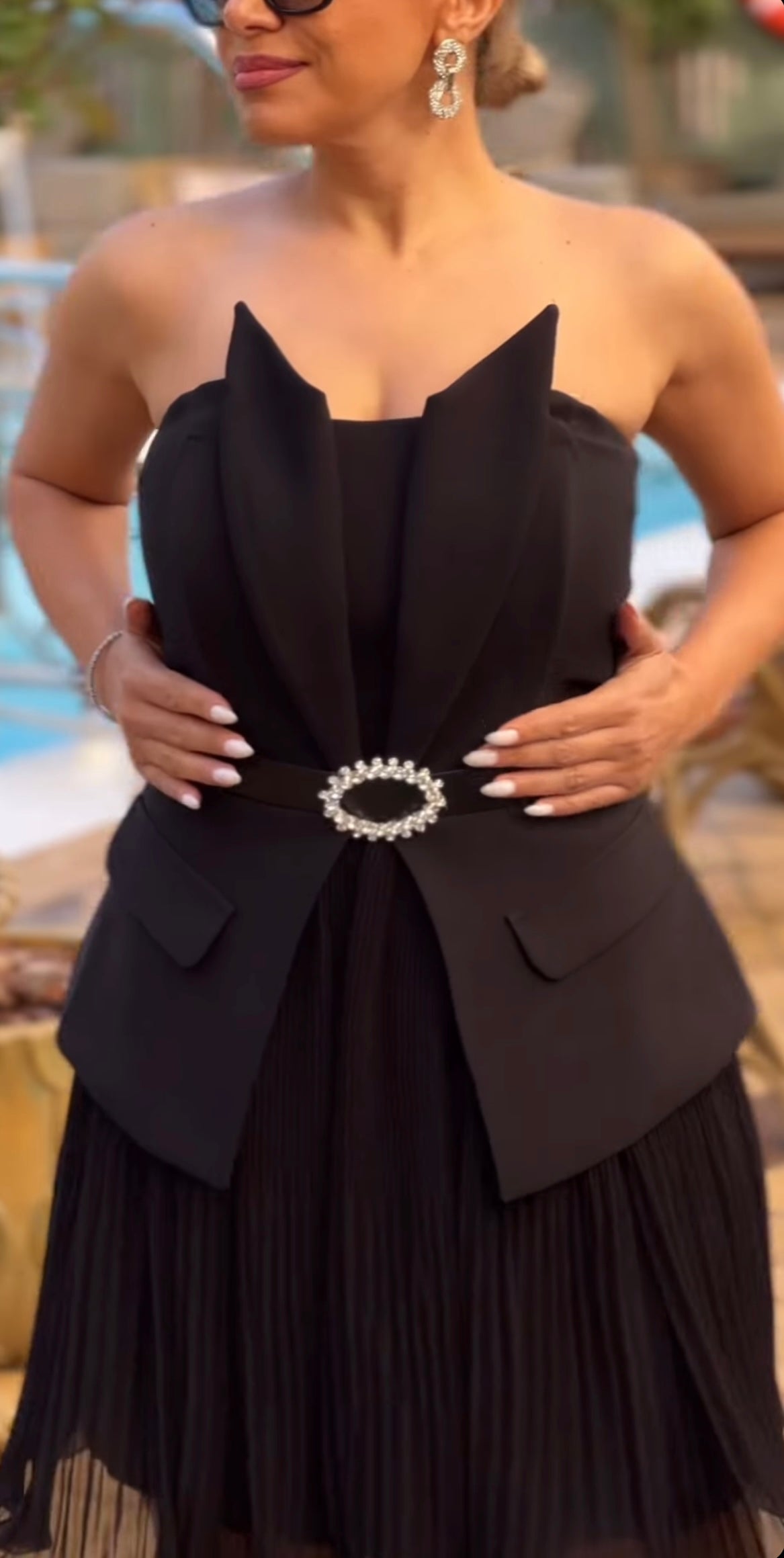 Vestido elegante con cinturón