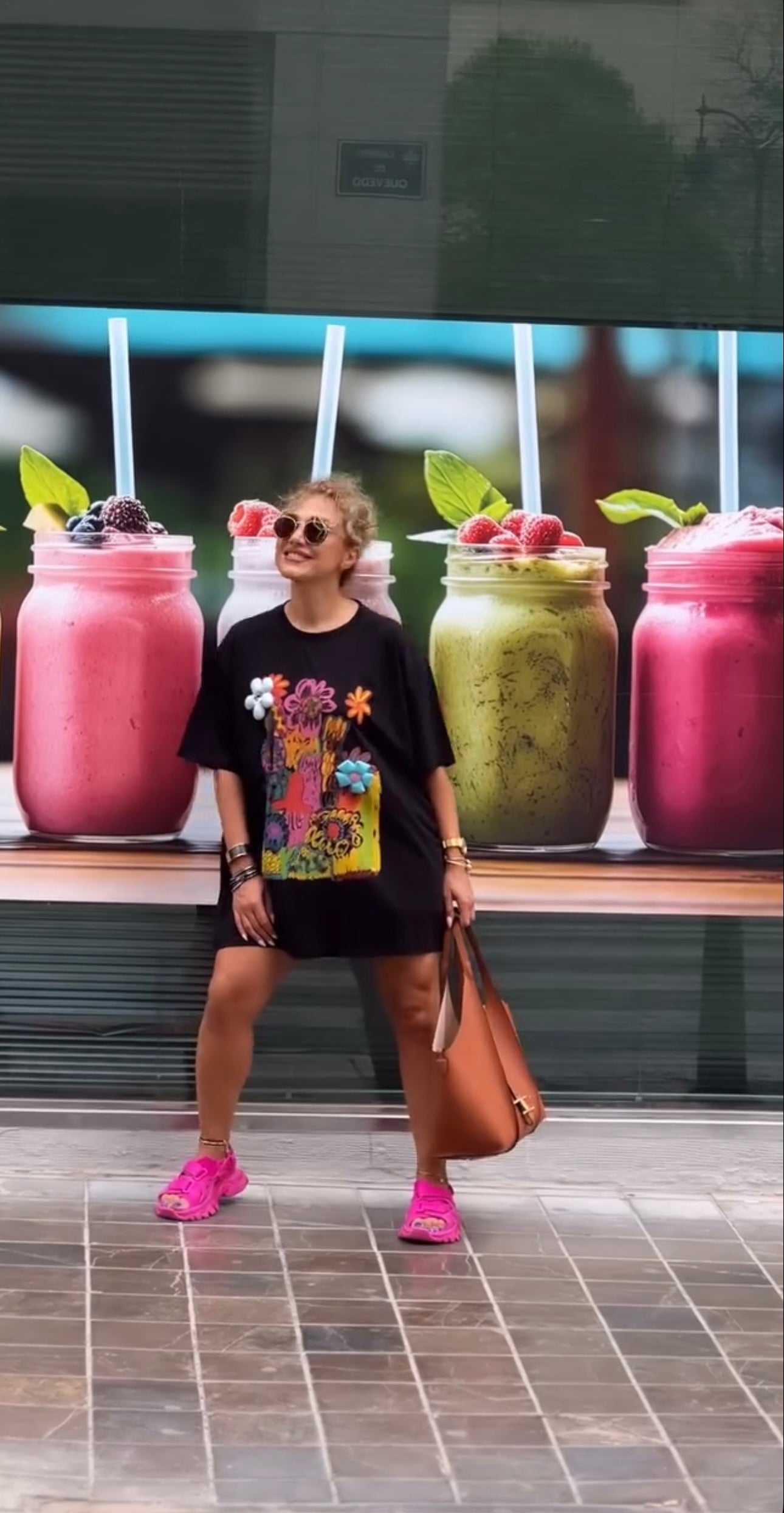 Camiseta Oversize estampado floral