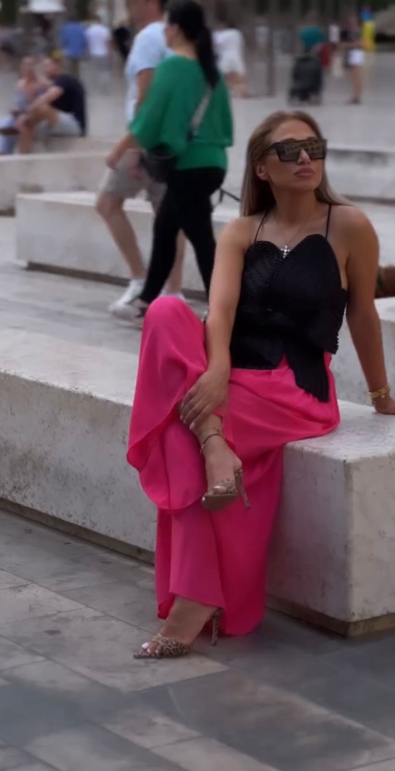 Pantalón palazzo rosa