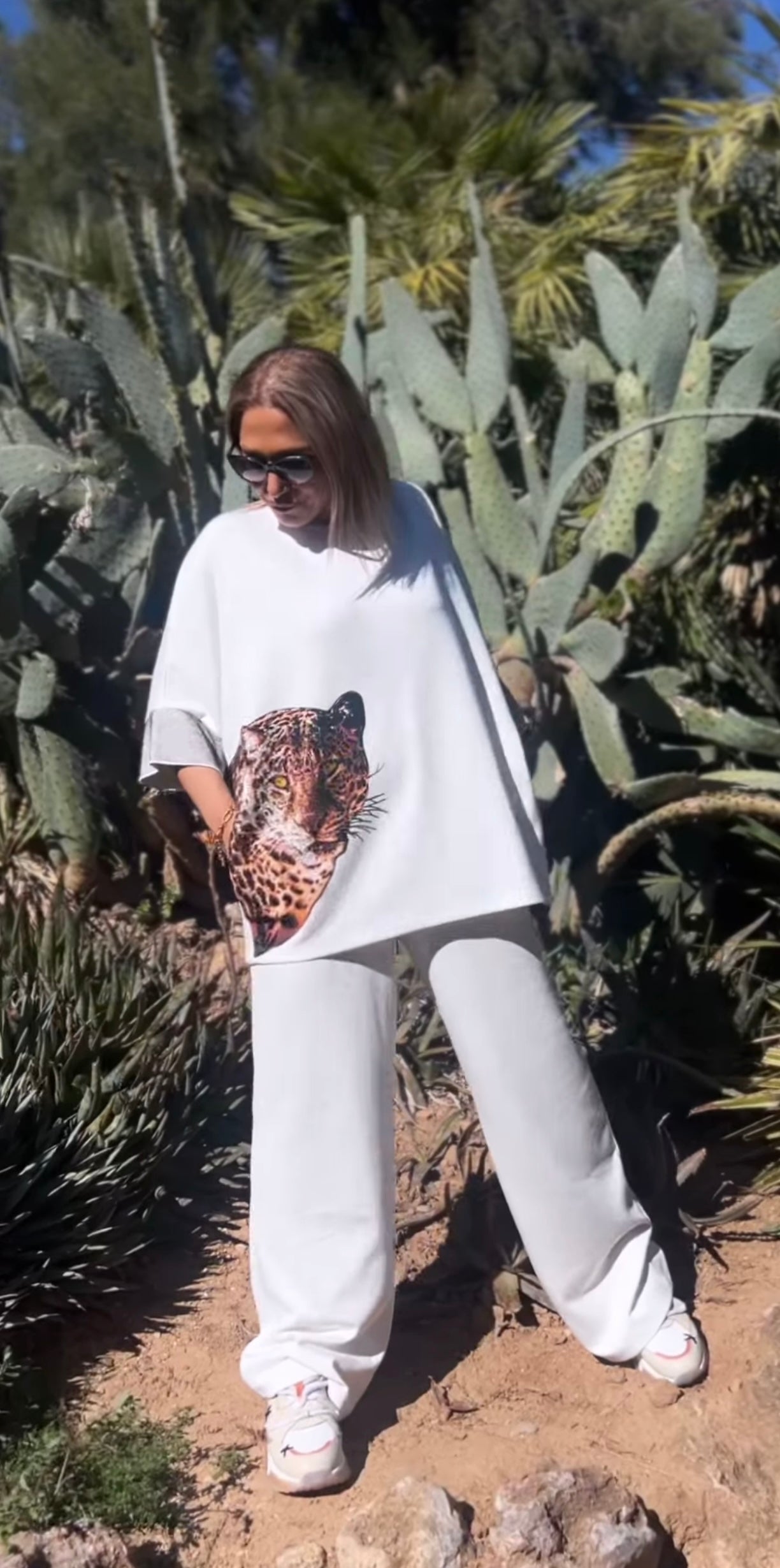 Conjunto Oversize piedras tigre