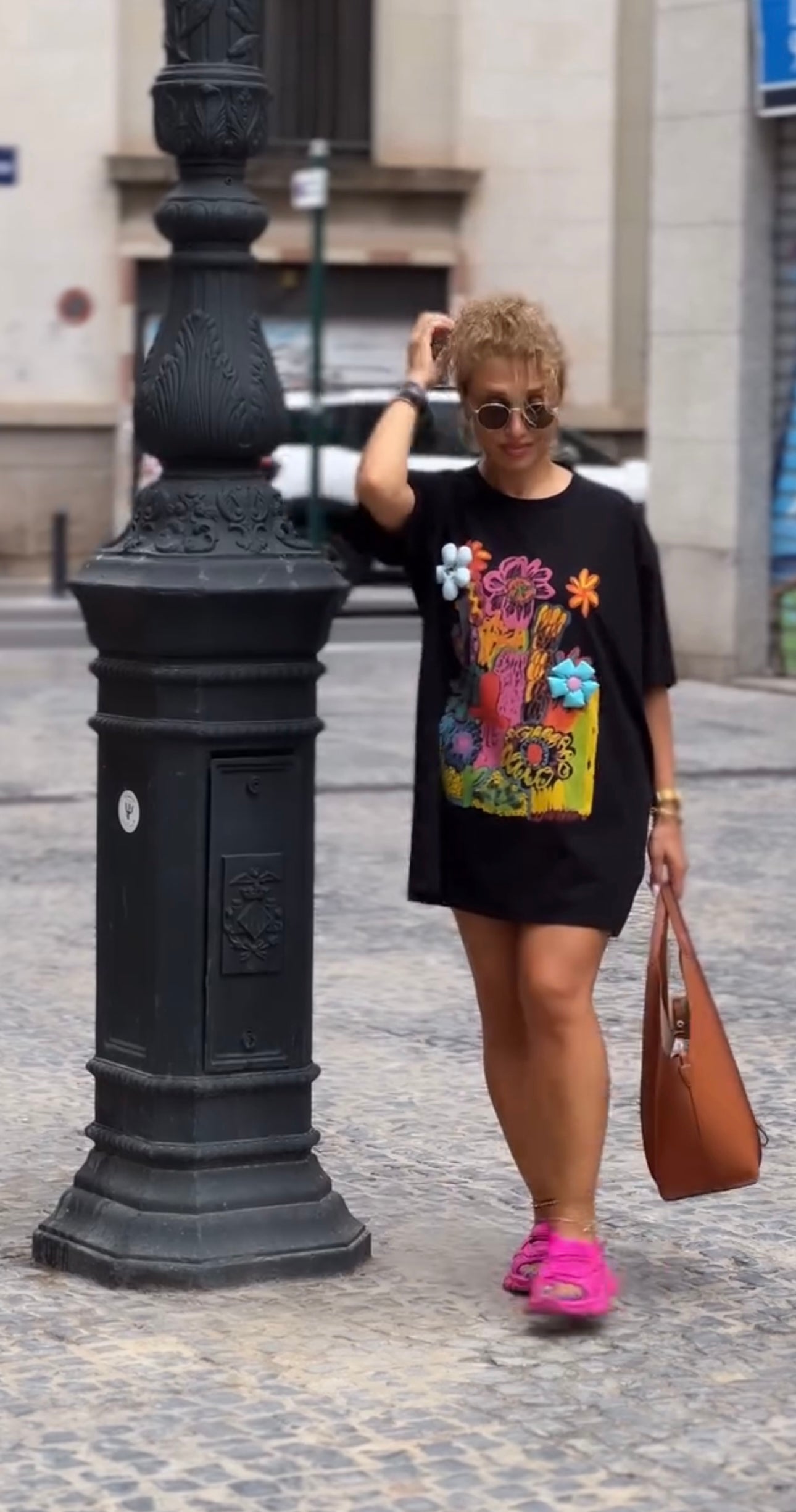 Camiseta Oversize estampado floral