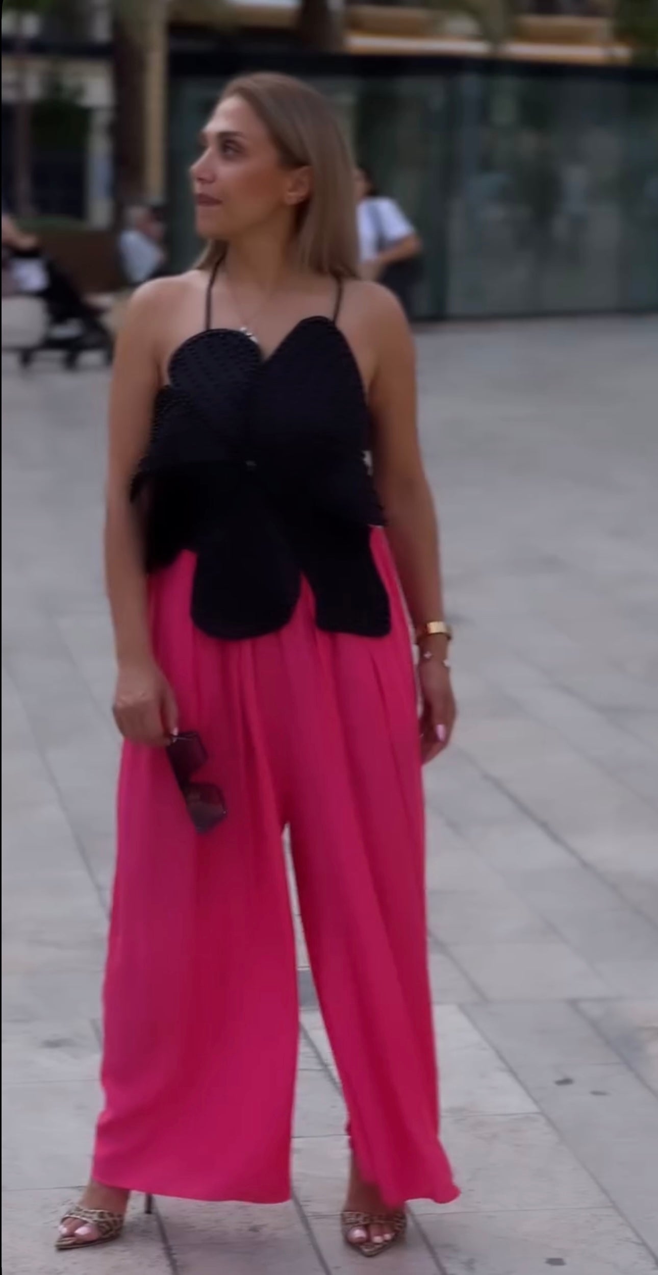 Pantalón palazzo rosa