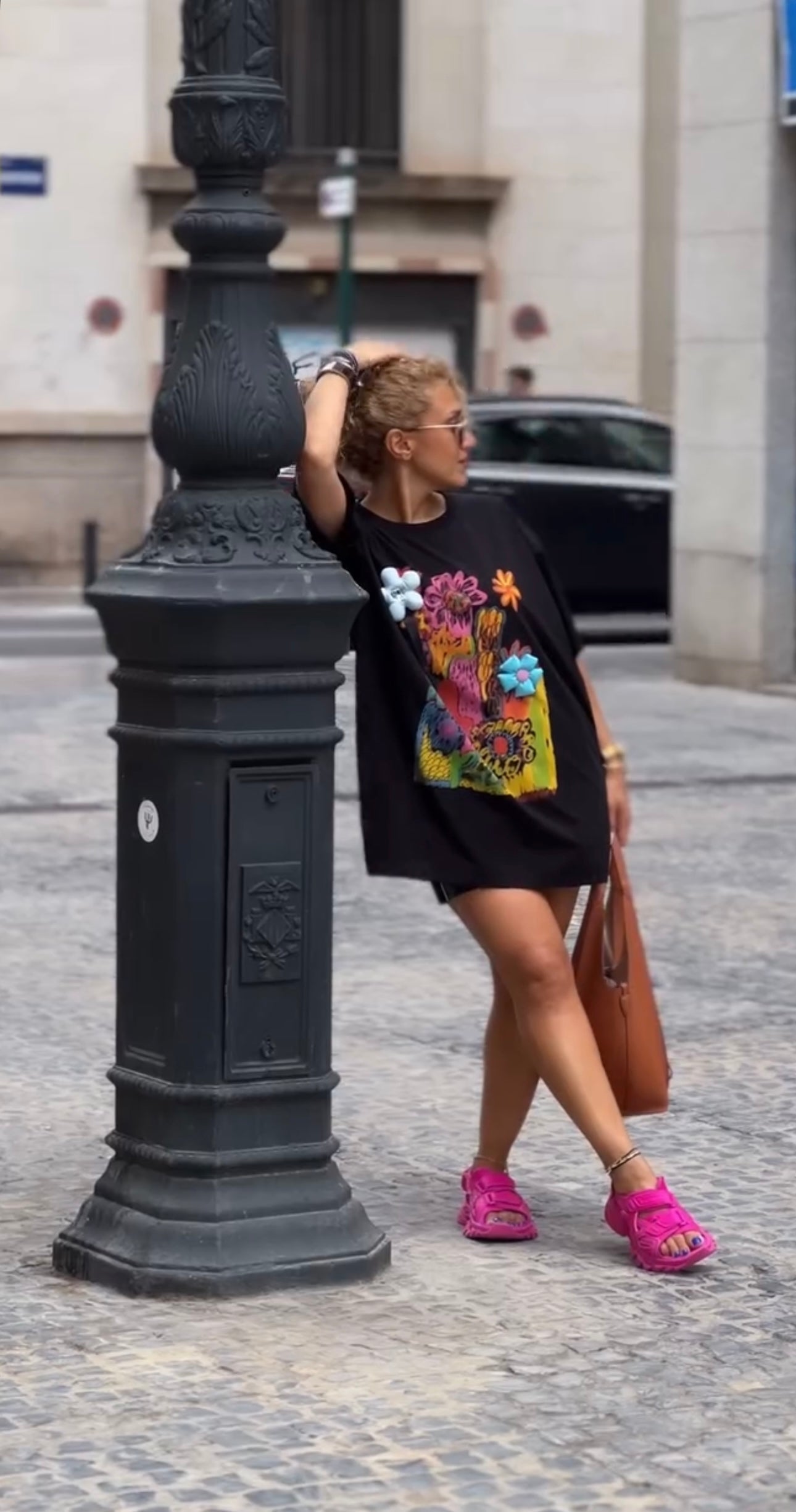 Camiseta Oversize estampado floral